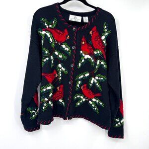 Design Options Cardinal Bird Philip Jane Gordon Sweater Cardigan woman's  size L